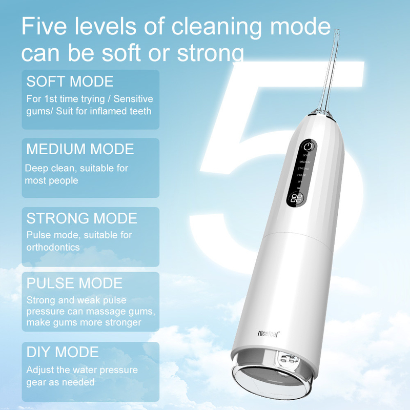 5+ Çalışma Modu Ipx7 Elektrikli Su Jeti 300ml Ağız Hijyeni Oral Irrigator Diş Temizleyici Su Dental Pik Flosser