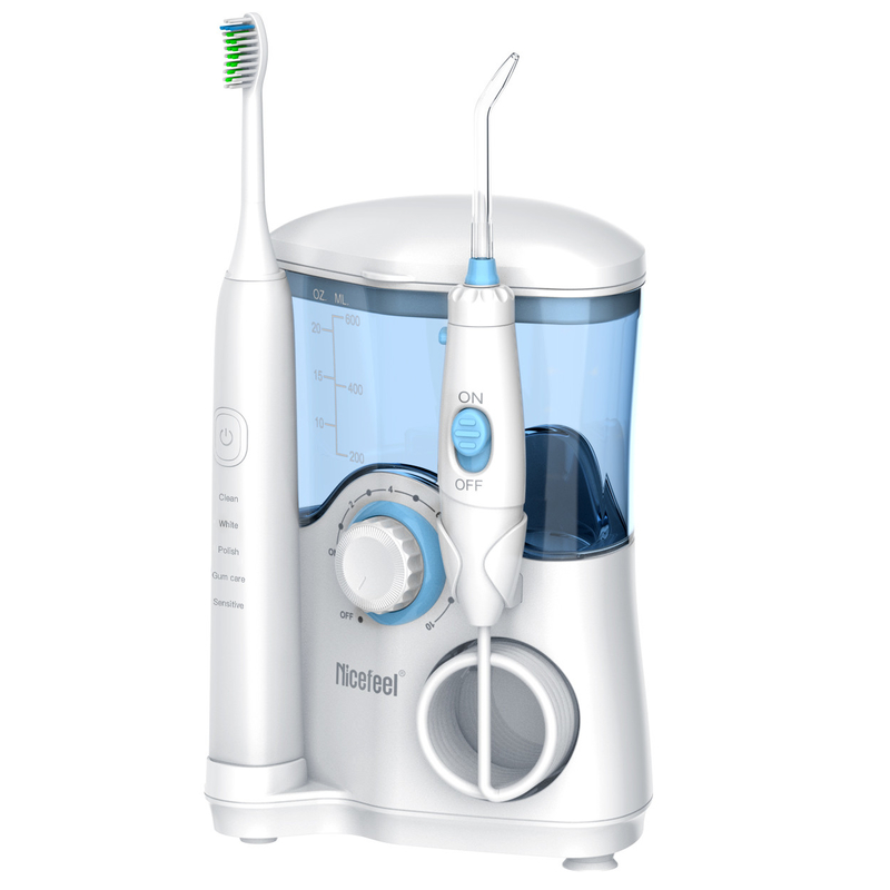 2'si 1 Arada Diş Su Flosser, 600ml Su Deposu Diş Temizleme Oral Irrigator