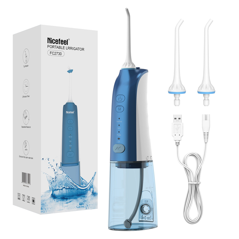 270ml 3 Modlu IPX7 Dental Su Flosser USB Şarj Edilebilir Bluetooth Pick 2 Jet Ucu