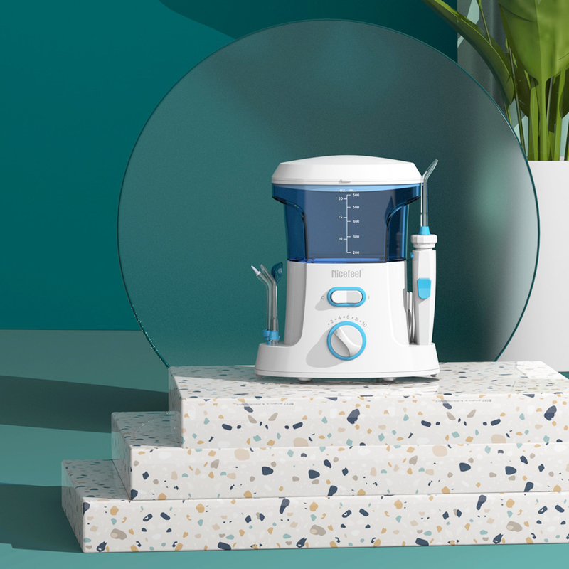 Aile Kullanımı İçin 600ml Ayarlanabilir ABS Su Diş Pensesinde Oral Spa Beyaz Mavi