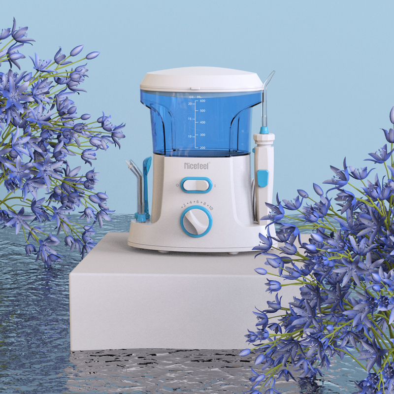 Aile Kullanımı İçin 600ml Ayarlanabilir ABS Su Diş Pensesinde Oral Spa Beyaz Mavi