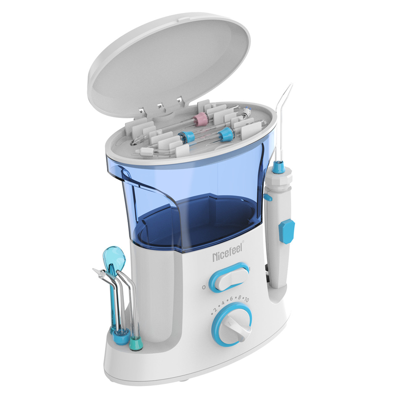 Aile Kullanımı İçin 600ml Ayarlanabilir ABS Su Diş Pensesinde Oral Spa Beyaz Mavi