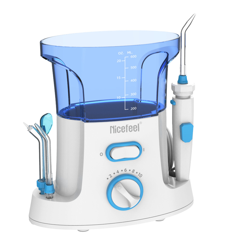 Aile Kullanımı İçin 600ml Ayarlanabilir ABS Su Diş Pensesinde Oral Spa Beyaz Mavi