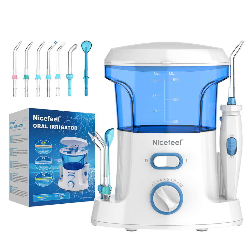 Aile Kullanımı İçin 600ml Ayarlanabilir ABS Su Diş Pensesinde Oral Spa Beyaz Mavi