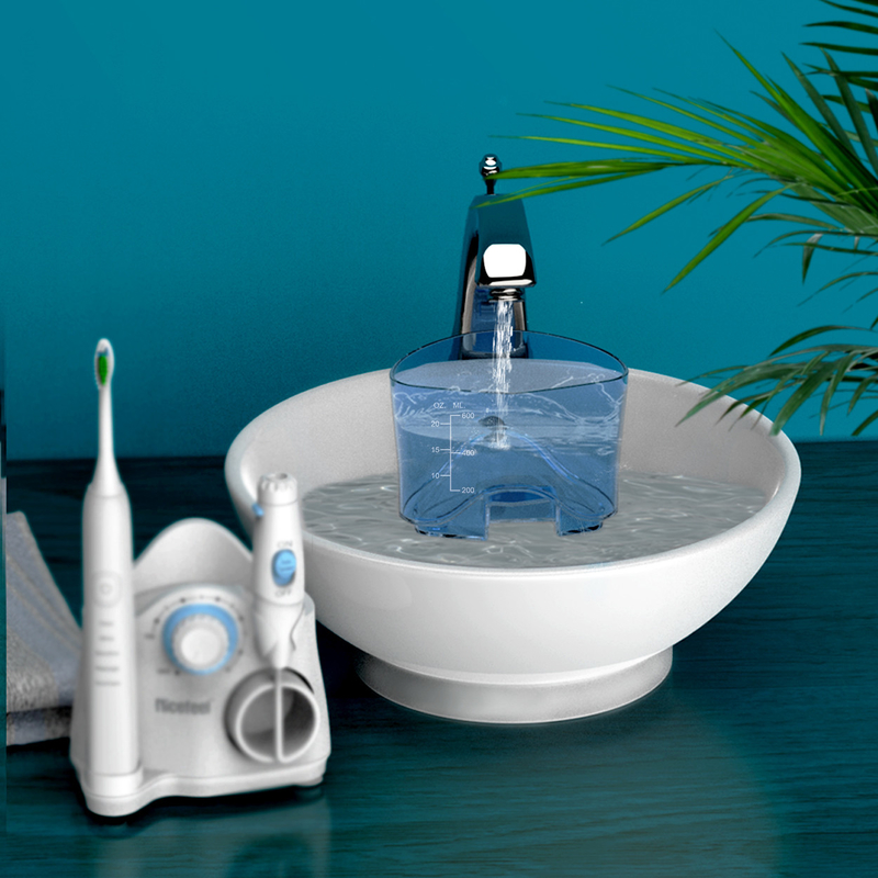 Aile için Diş Ürünleri Sonic Diş Fırçası Su Flosser 600ml Beyaz OEM ABS Tankı