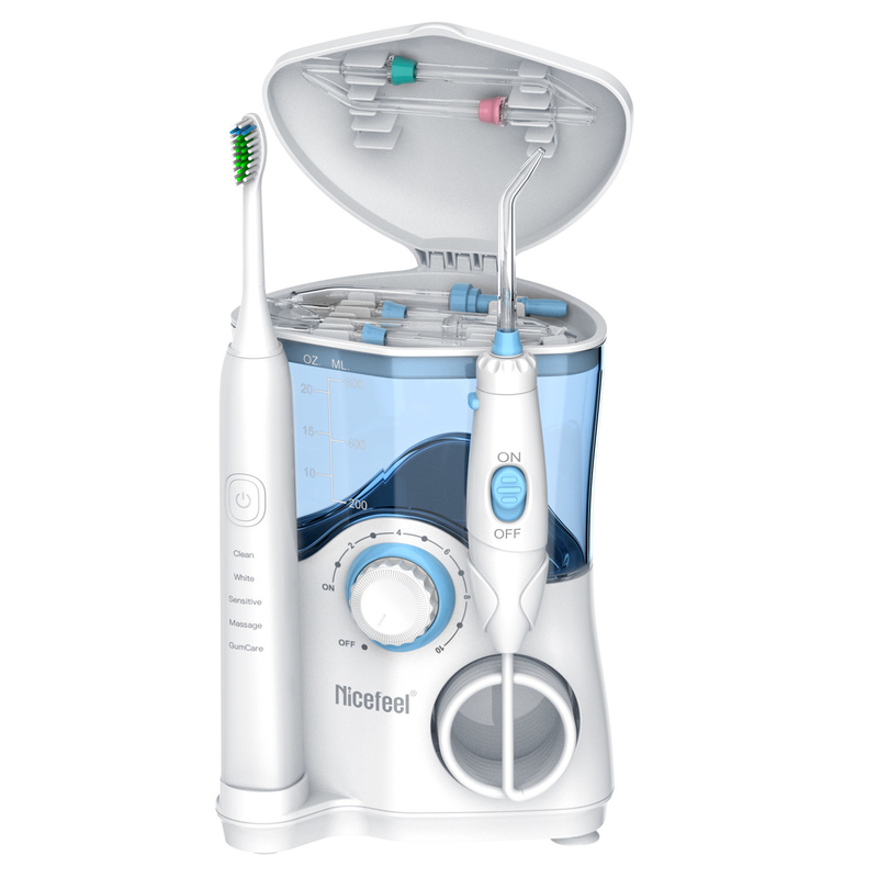 Aile için Diş Ürünleri Sonic Diş Fırçası Su Flosser 600ml Beyaz OEM ABS Tankı