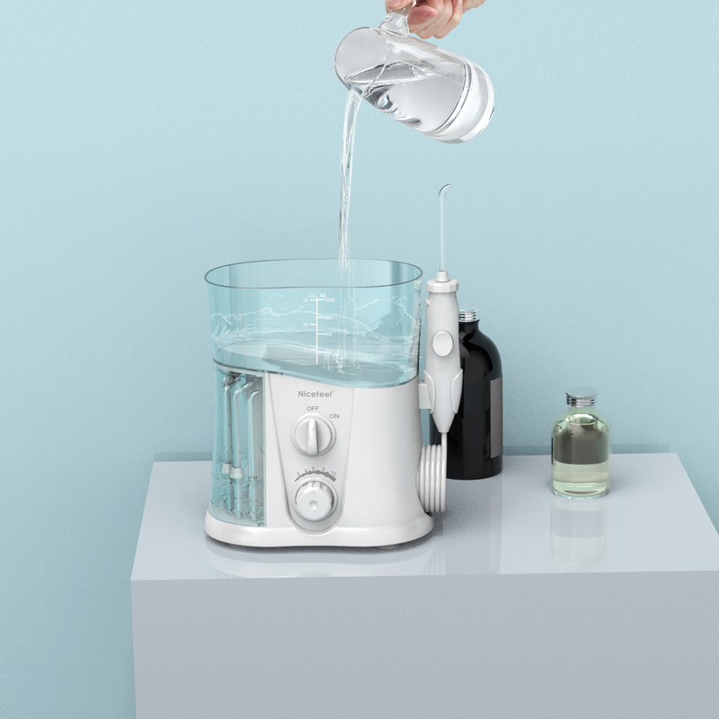 Ağız Bakımı İçin Gıda Sınıfı ABS Nozullu Beyaz Tank Su Flosser