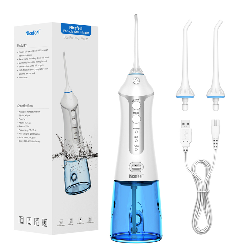 Kompakt DIY Su Flosser - 0.3kg - Nabız Frekansı 1400-1700 Zaman/dakika - 18.5*8.5*5.5cm