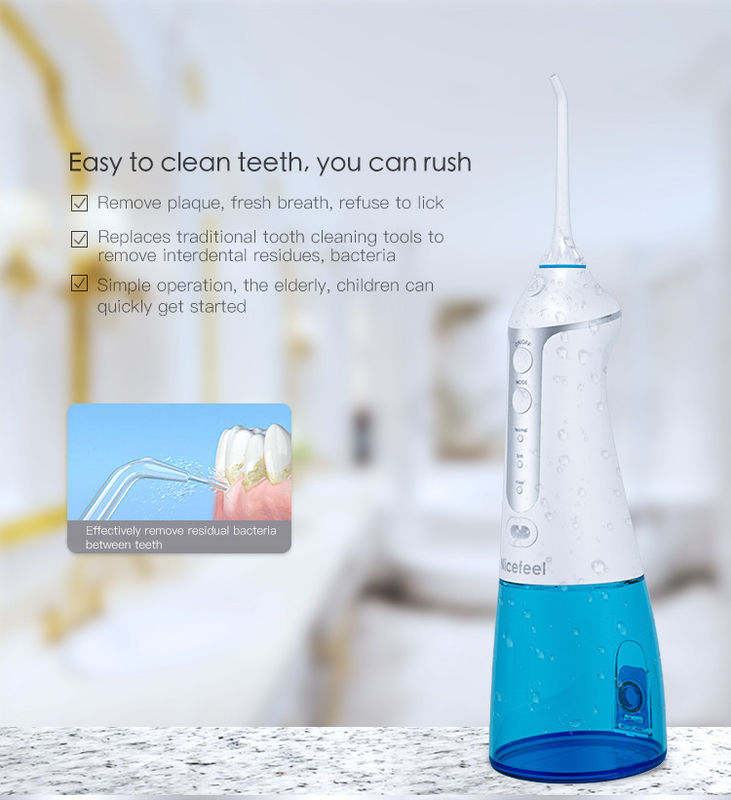 IPX7 Sınıfı Nicefeel Kablosuz Su Flosser Taşınabilir Standart 3 Çalışma Modu