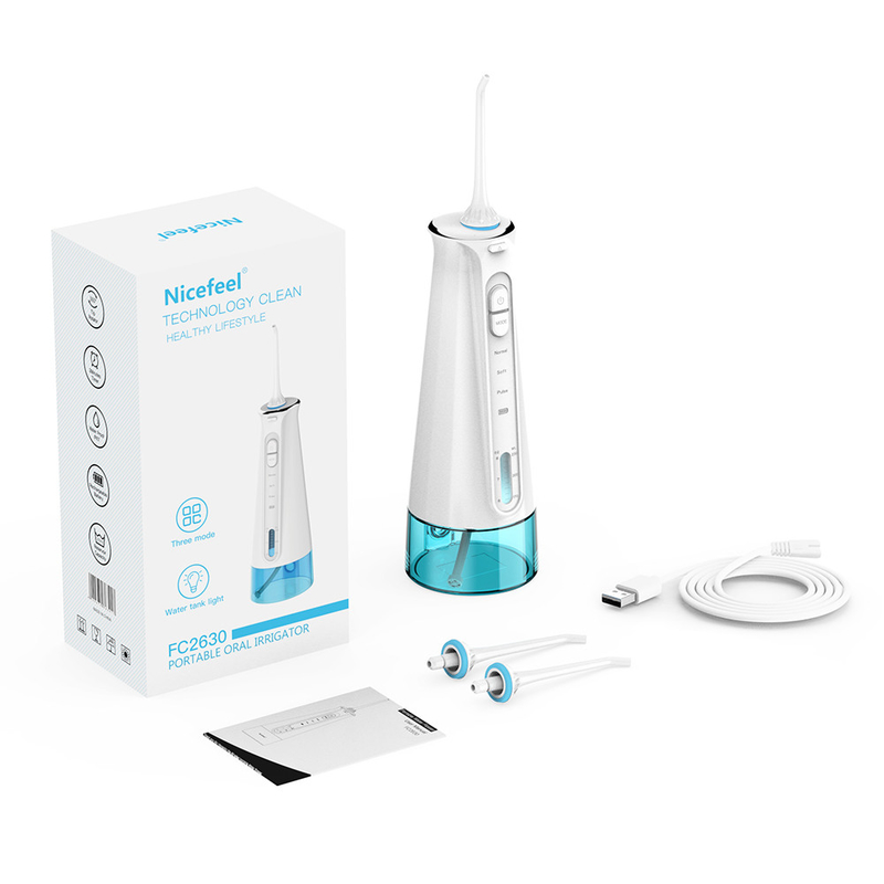 IPX7 Su Geçirmez Oral Irrigator Nicefeel Akülü Su Pensesinde Oem Logo Büyük Su Deposu Su Pensesinde Akülü